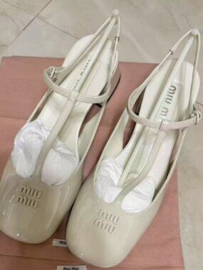 Miu Miu White Mary Jane Pumps